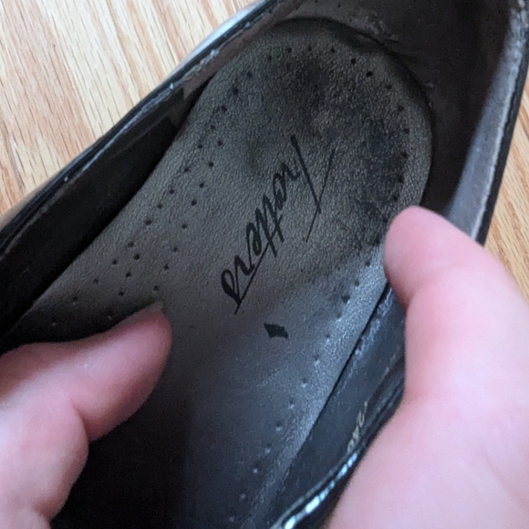 Black Patent Heels with Cross Mary Jane Style - Picture 7 of 13